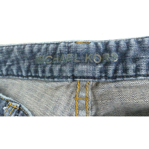 Michael Kors Women's Bootcut Jeans Size 16 Rivet Trim Fold Pocket Denim - Picture 4 of 9